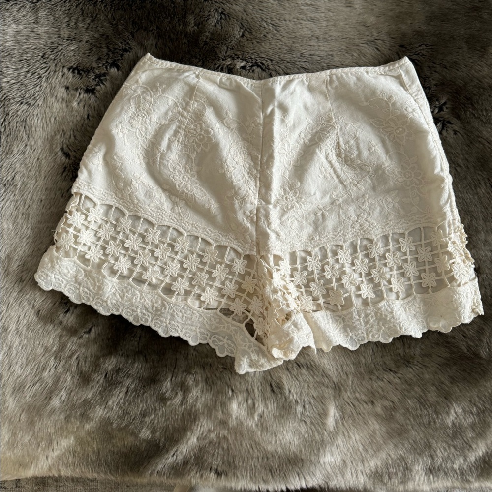 White Crochet Shorts